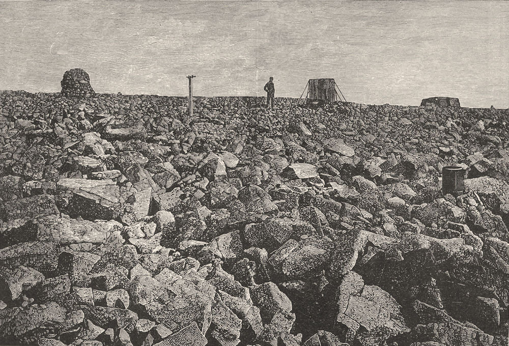 SCOTLAND. Summit of Ben Nevis, from a photograph c1886 old antique print